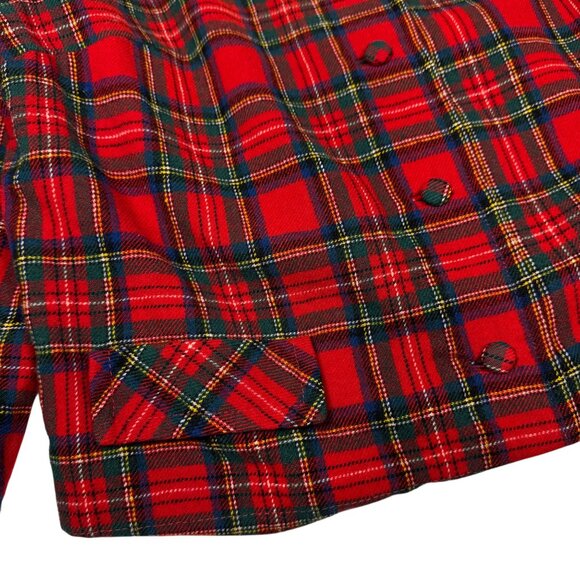 Vintage 60s Pendleton Wool Stewart Plaid Blazer Sz L Red Tartan Academia Preppy - Picture 10 of 13